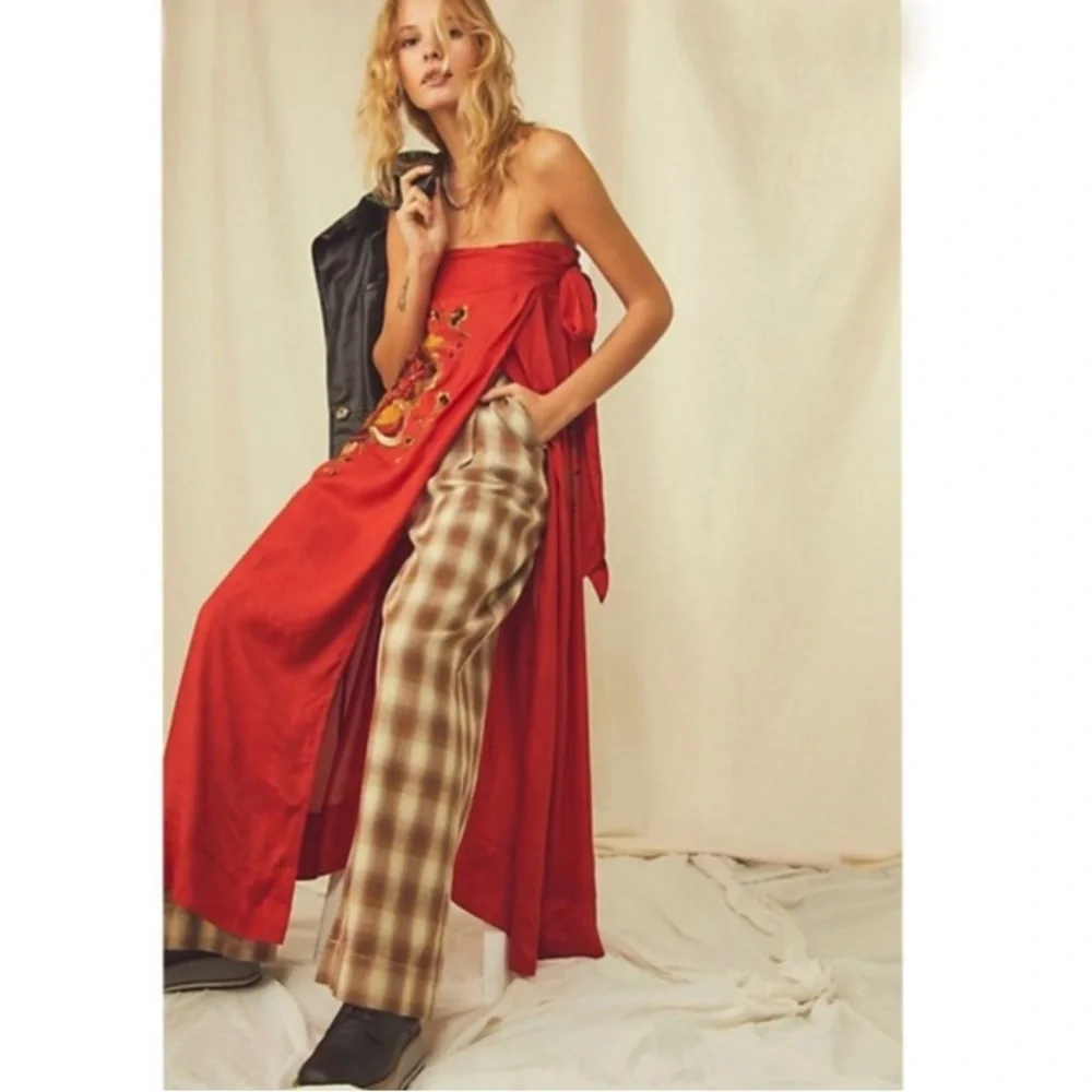 Free People Embroidered Strapless Evening Maxi Top - Picture 2 of 16